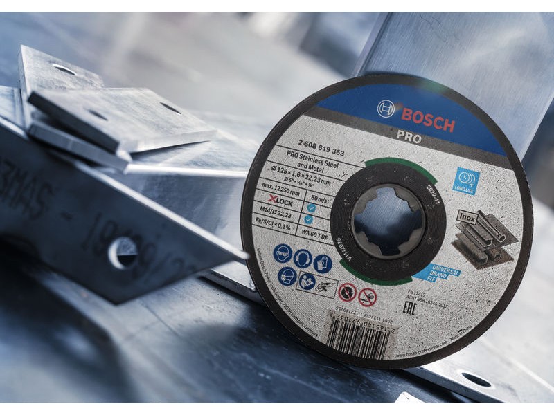 Vezana rezalna plošča PRO Stainless Steel and Metal, 125 x 1,6 x 22,23 mm, X-Lock, ravna, 2608619363